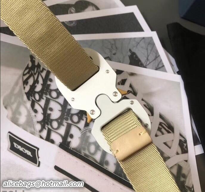 New Design Dior Width 2.5cm Belt with Round CD Buckle in Canvas 931042 Beige