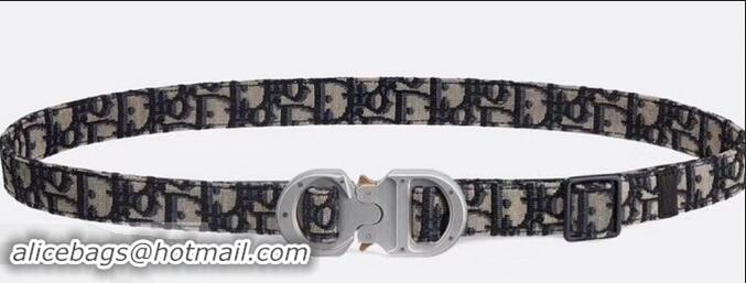 High Quality Dior Width 2.5cm Belt with Round CD Buckle in 931042 Oblique Canvas