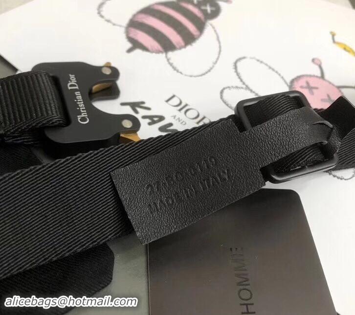 New Fashion Dior Width 2.5cm Belt with Round CD Buckle in 931042 Canvas Black