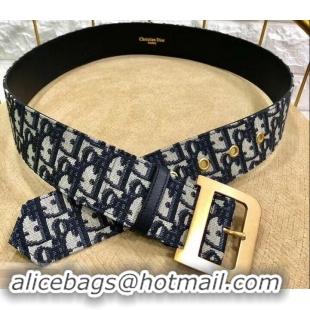 Discount Dior Width 5cm Oblique Jacquard Canvas Diorquake Belt 931044 Blue