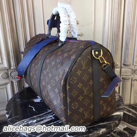 Hot Sell Louis Vuitton Original Monogram Macassar Canvas Keepall 45CM Strap M43858