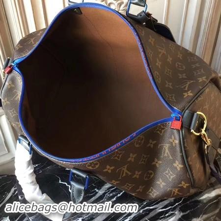 Hot Sell Louis Vuitton Original Monogram Macassar Canvas Keepall 45CM Strap M43858