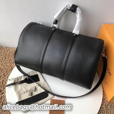 Best Price Louis Vuitton Original Epi Leather SUPREME Keepall 45CM Strap M53419 Black