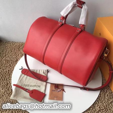 Hot Sell Louis Vuitton Original Epi Leather SUPREME Keepall 45CM Strap M53419 Red