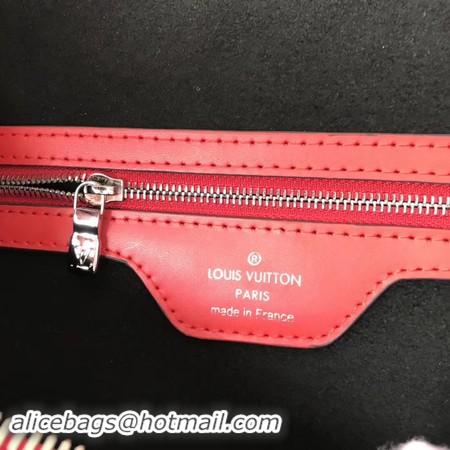 Hot Sell Louis Vuitton Original Epi Leather SUPREME Keepall 45CM Strap M53419 Red