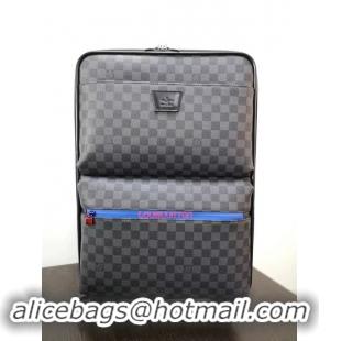 Top Quality Louis Vuitton Damier Graphite canvas Universal wheel Pegase 55 N41385 Black