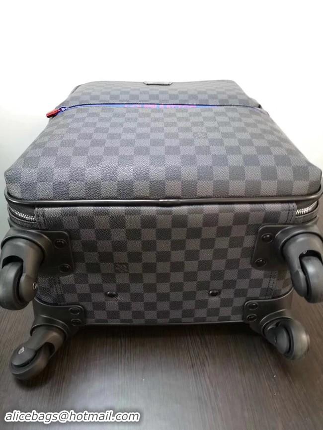 Top Quality Louis Vuitton Damier Graphite canvas Universal wheel Pegase 55 N41385 Black