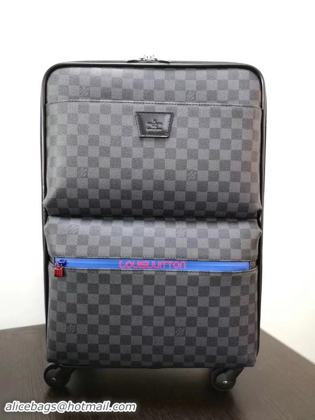 Top Quality Louis Vuitton Damier Graphite canvas Universal wheel Pegase 55 N41385 Black