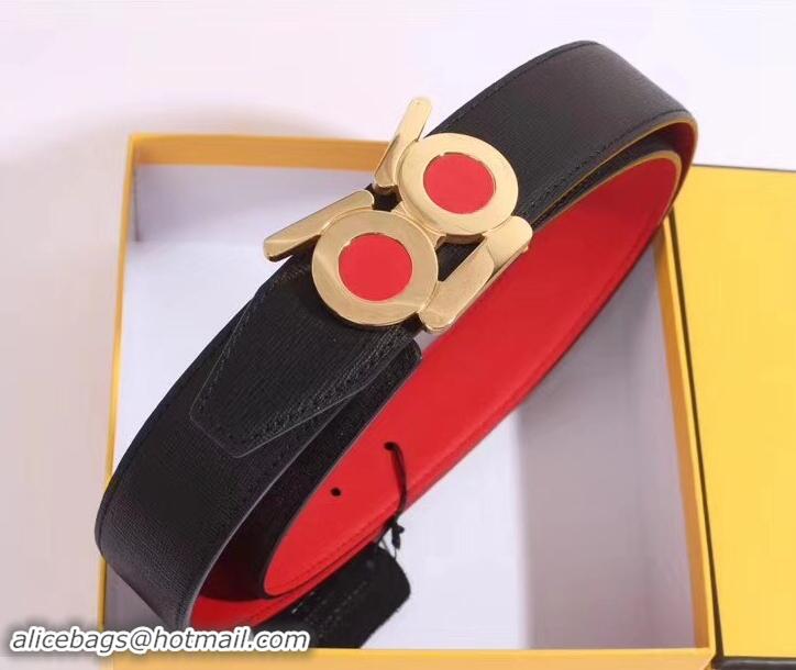 Luxury Width 35mm Monster Belts 931047 Black/Red