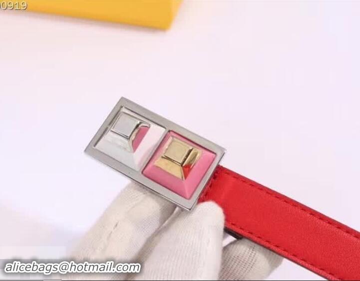 Classic Fendi Rainbow Leather Belt 20mm Width 931048 Red