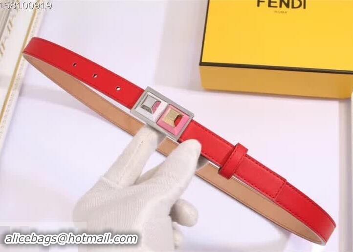 Classic Fendi Rainbow Leather Belt 20mm Width 931048 Red