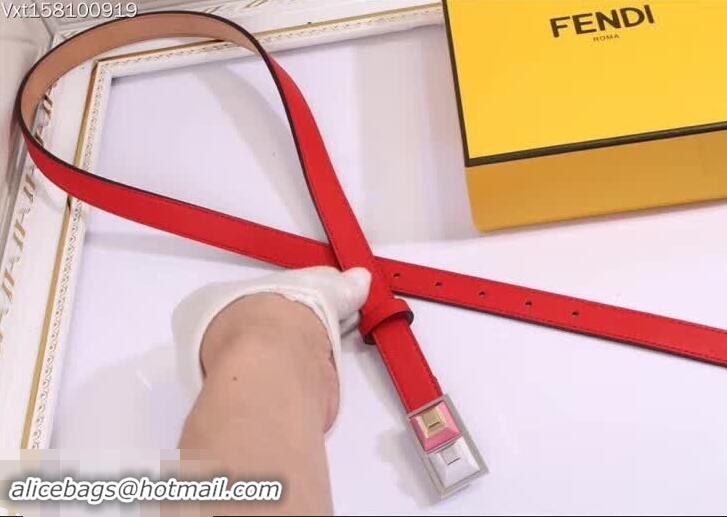 Classic Fendi Rainbow Leather Belt 20mm Width 931048 Red