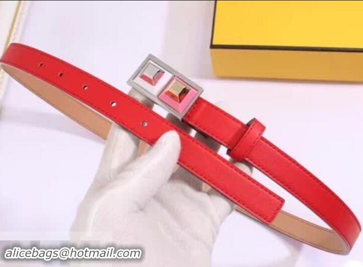 Classic Fendi Rainbow Leather Belt 20mm Width 931048 Red