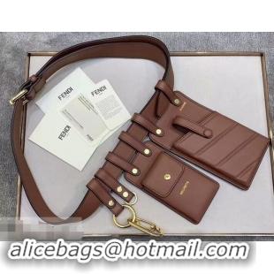 Best Product Fendi Multi-accessory Leather Belt Bag 931055 Brown 2019