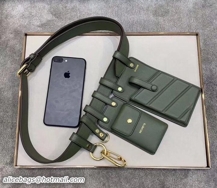 Trendy Design Fendi Multi-accessory Leather Belt Bag 931055 Green 2019