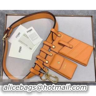 Charming Fendi Multi-accessory Leather Belt Bag 931055 Orange 2019