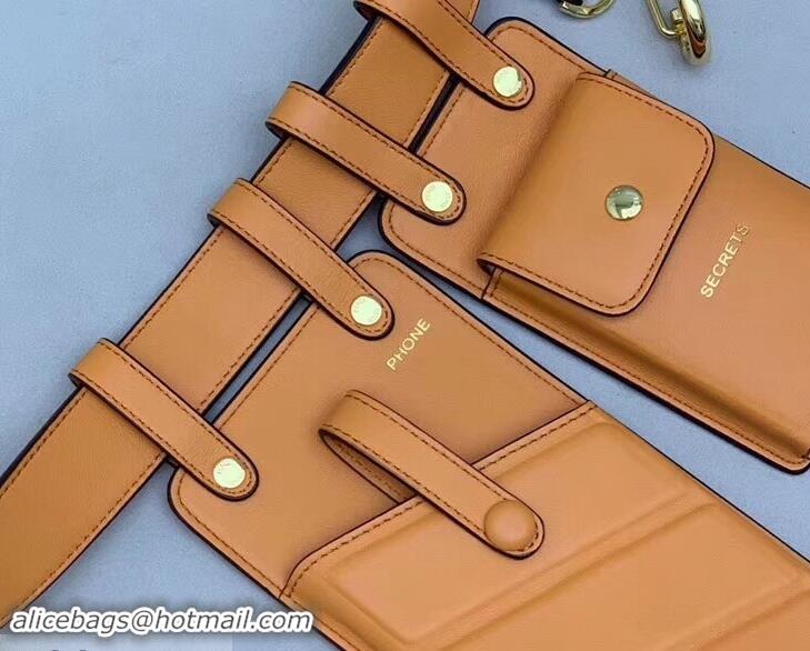 Charming Fendi Multi-accessory Leather Belt Bag 931055 Orange 2019