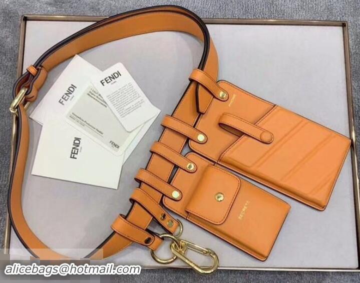 Charming Fendi Multi-accessory Leather Belt Bag 931055 Orange 2019