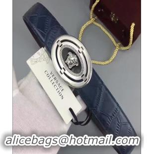 Best Quality Versace Calfskin Leather Belt Stereo Buckle(99-722102)