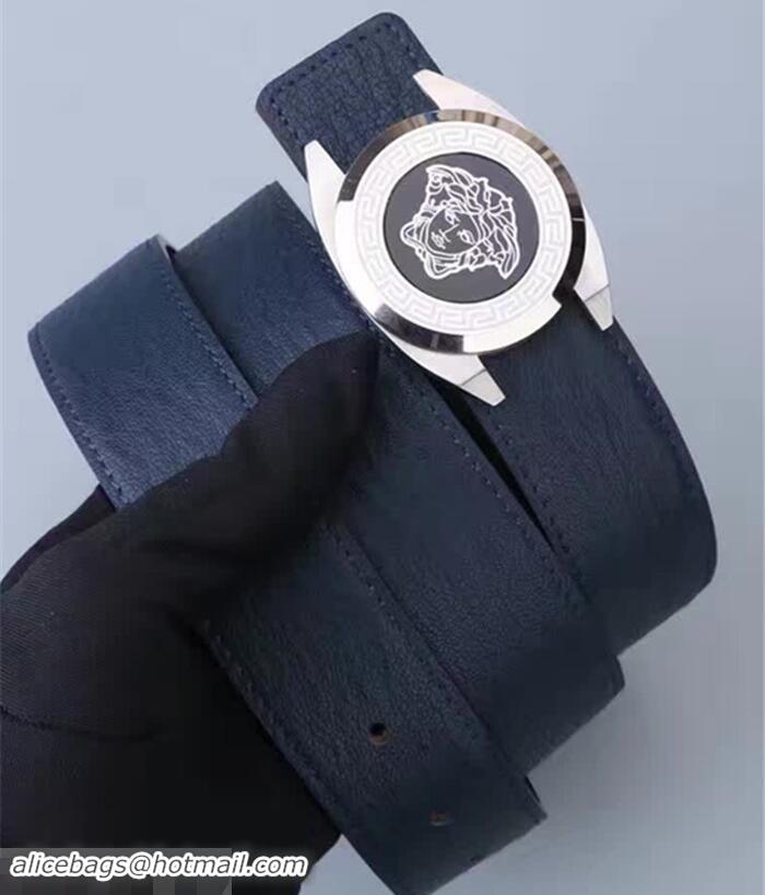 Pretty Style Versace Calfskin Leather Watch Style Round Buckle Belt(99-722109)