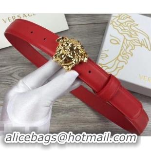 Best Product Versace Width 3cm Palazzo Belt With Medusa Buckle 602312 Red/Gold