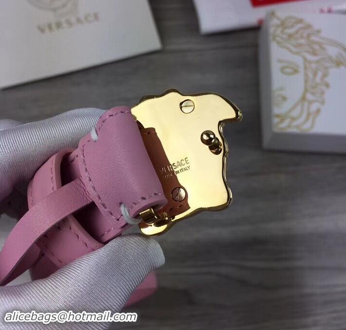 Popular Style Versace Width 3cm Palazzo Belt With Medusa Buckle 602312 Pink/Gold