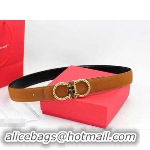 Perfect Ferragamo Women Adjustable and Reversible Belt in calfskin 602323