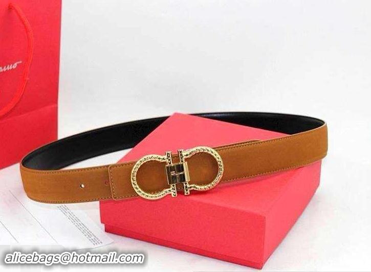 Perfect Ferragamo Women Adjustable and Reversible Belt in calfskin 602323