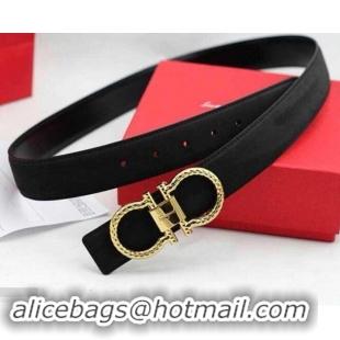 Charming Ferragamo 3cm width Women Adjustable and Reversible Belt in calfskin 602327