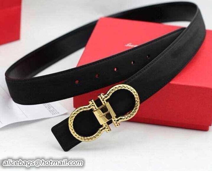 Charming Ferragamo 3cm width Women Adjustable and Reversible Belt in calfskin 602327