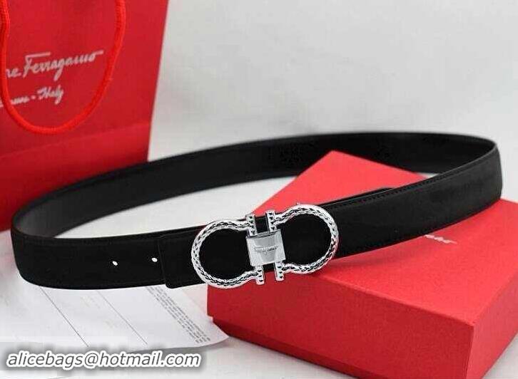 Fashion Ferragamo 3cm width Women Adjustable and Reversible Belt in calfskin 602328