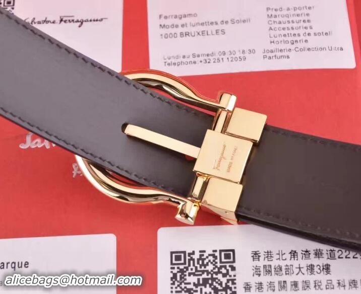 Best Grade Ferragamo Men Adustable Antique Nickel Buckle Belt in Calfskin(99-722110) 