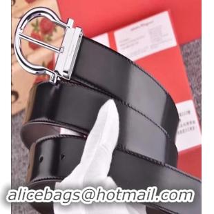 Sumptuous Ferragamo Men Adustable Antique Nickel Buckle Belt in Calfskin(99-722111) 