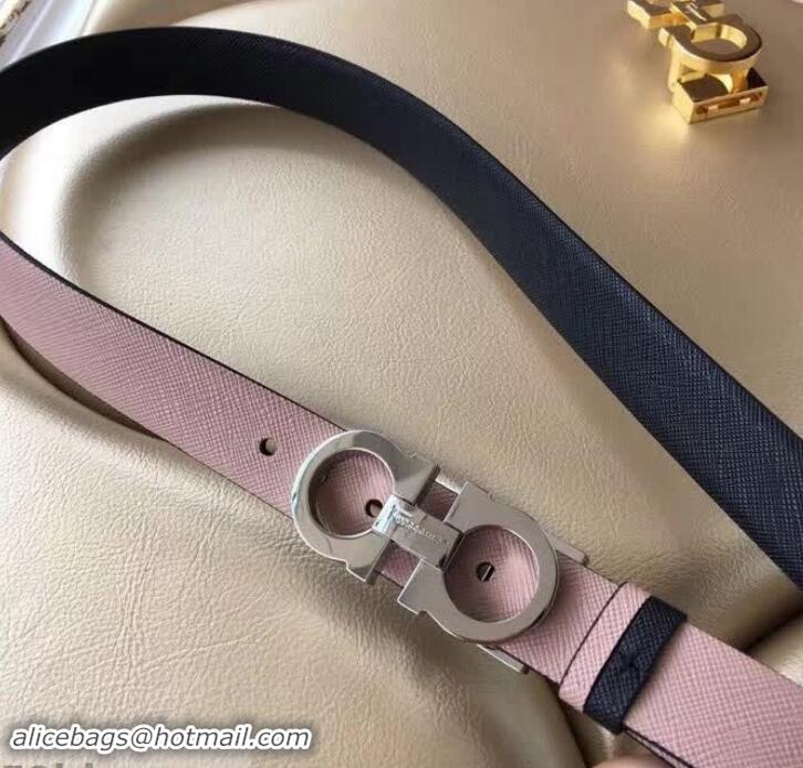 Hot Style Ferragamo Saffiano Calf Leather Belt 25mm Width 602342 Pink