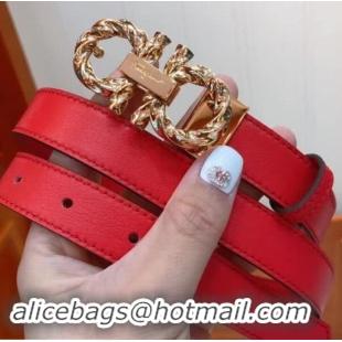 Most Popular Ferragamo Calfskin Belt 20mm Width 602343 Red