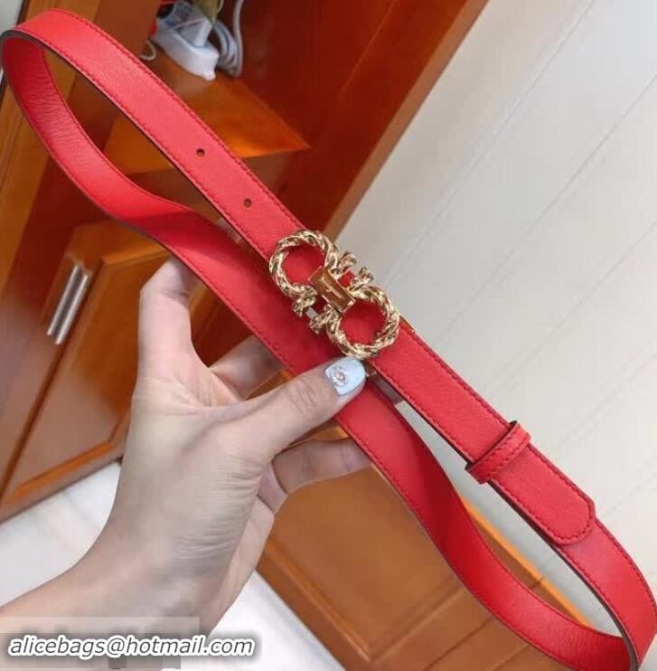 Most Popular Ferragamo Calfskin Belt 20mm Width 602343 Red