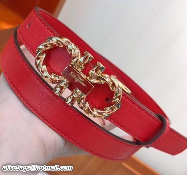 Most Popular Ferragamo Calfskin Belt 20mm Width 602343 Red