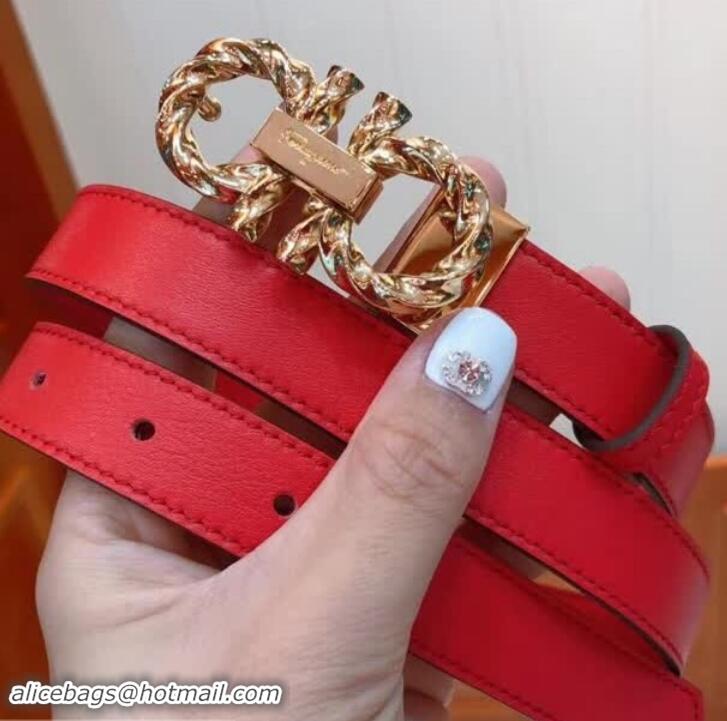 Most Popular Ferragamo Calfskin Belt 20mm Width 602343 Red