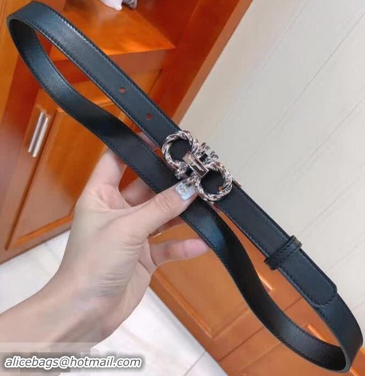 Best Product Ferragamo Calfskin Belt 20mm Width 602343 Black