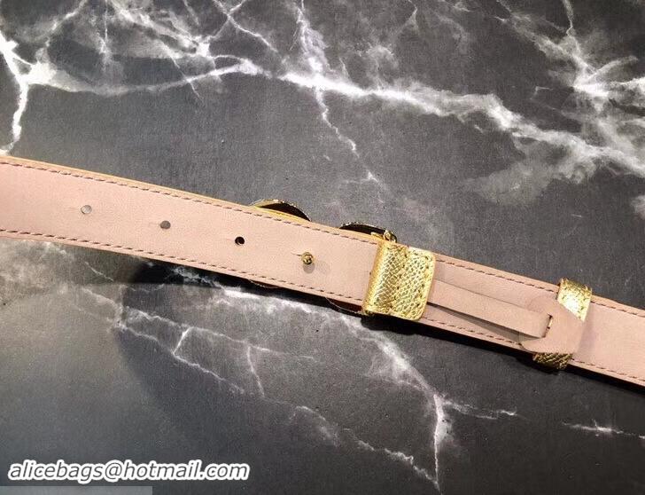 Popular Style Dolce & Gabbana Width 2.5cm Dauphine Calfskin Belt Gold with Gold Crystals Logo 602352