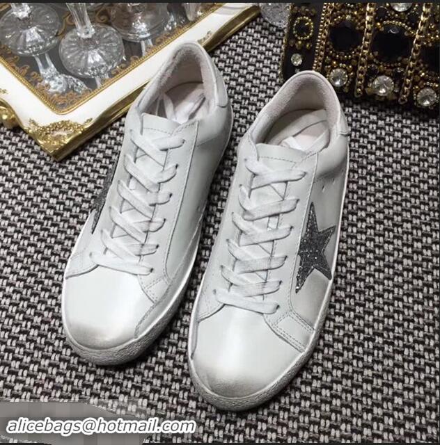 Cheapest Golden Goose Deluxe Brand Superstar Sneakers GCOWS590 White/Silver 2018