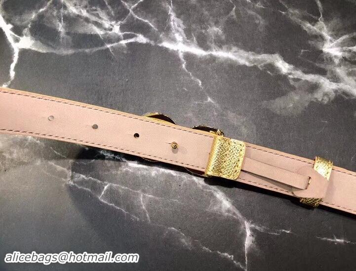 Top Design Dolce & Gabbana Width 2.5cm Dauphine Calfskin Belt Gold with Silver Crystals Logo 602353