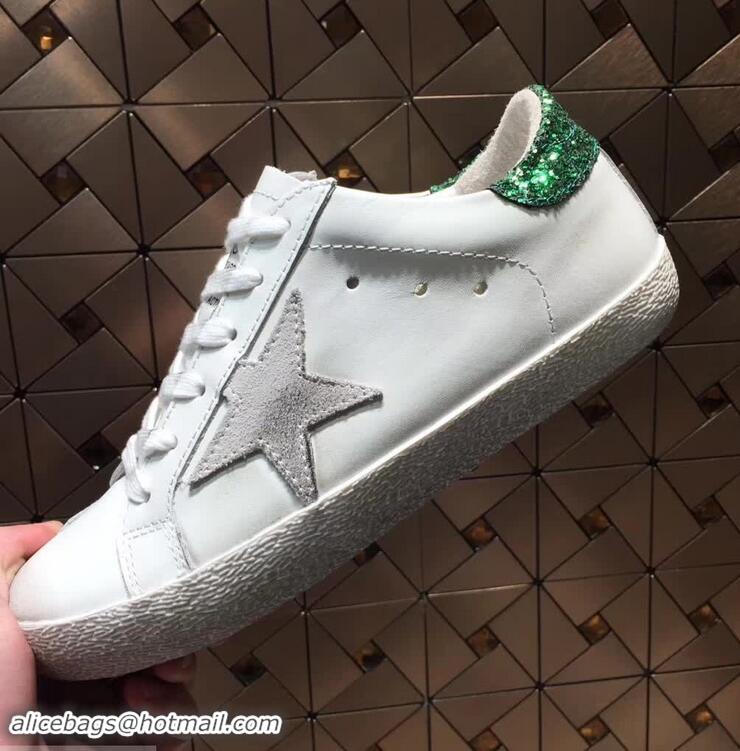 Best Cheap Golden Goose Deluxe Brand Superstar Sneakers GD8402 White/Glitter Green 2018