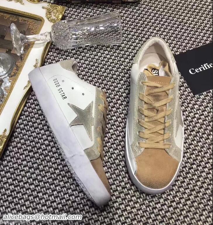 New Design Golden Goose Deluxe Brand Superstar Sneakers GD8402 White/Beige/Silver 2018