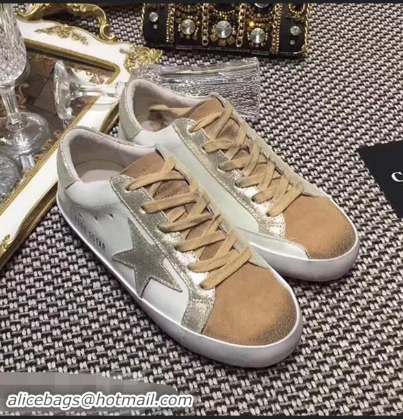 New Design Golden Goose Deluxe Brand Superstar Sneakers GD8402 White/Beige/Silver 2018