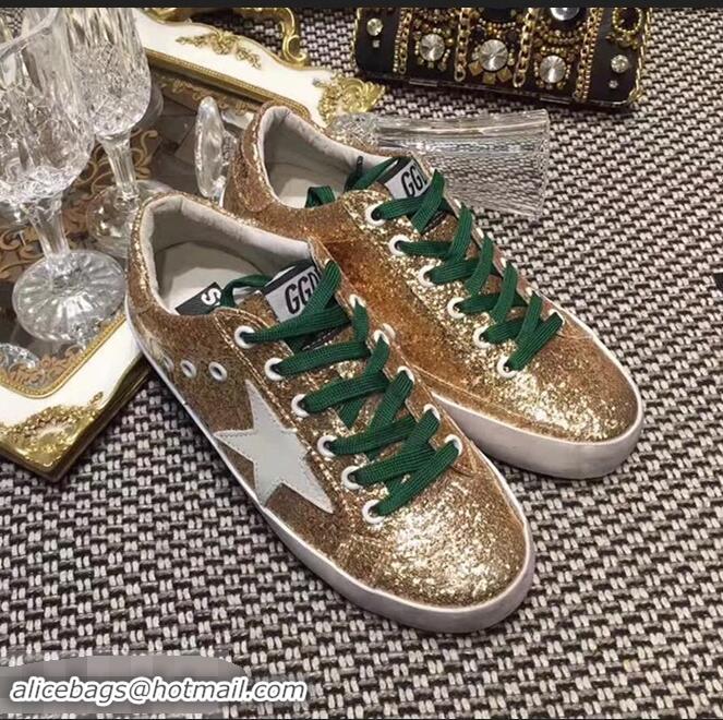 Top Quality Golden Goose Deluxe Brand Superstar Sneakers GD8402 Gold/Green 2018