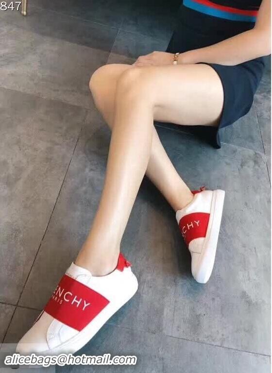 Best Price Imitation Givenchy Paris Sneakers in Leather G87535 Red