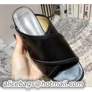 Hot Sell Givenchy Crossover Logo Flat Sandals G93706 Black 2019