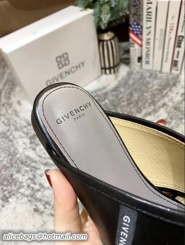 Hot Sell Givenchy Crossover Logo Flat Sandals G93706 Black 2019