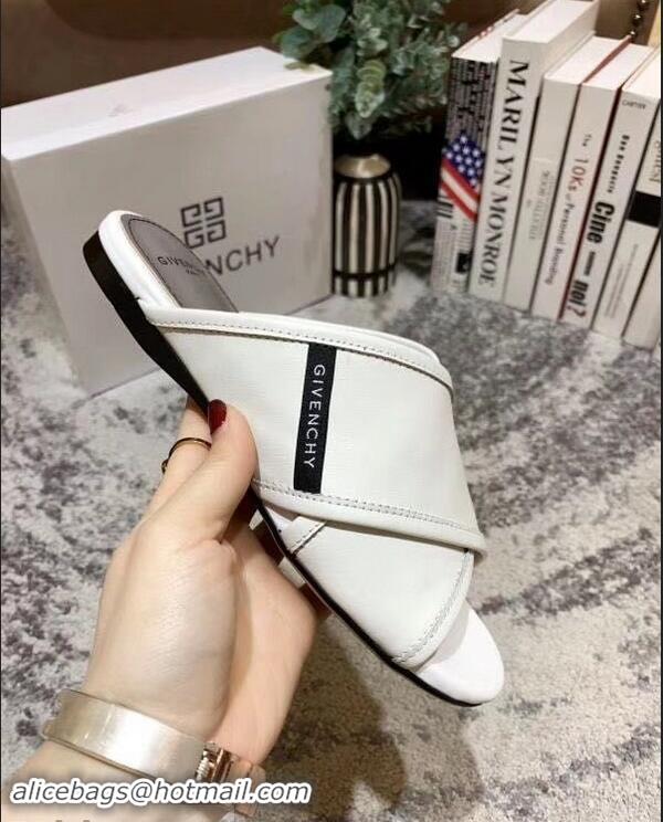 Shop Cheap Givenchy Crossover Logo Flat Sandals G93706 White 2019